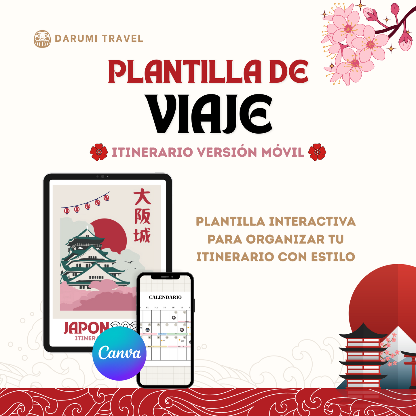 Plantilla de Itinerario de Bolsillo para Japón